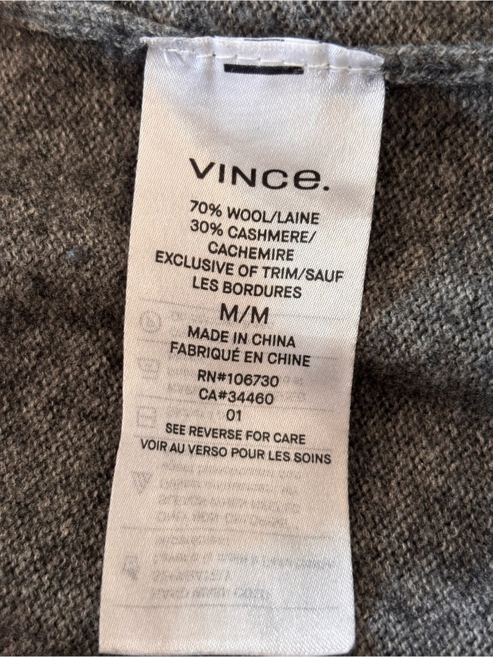 VINCE Wool Cashmere Blend Wide Leg Drawstring Pants Gray | Luxe Knit | Size M - Picture 9 of 11